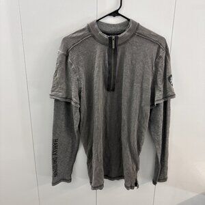 HARLEY DAVIDSON MEN'S HENLEY-SLUB KNIT JERSEY 96576-19VM Size Small